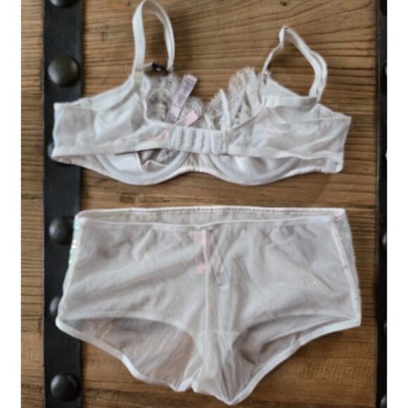 Victoria's Secret Dream Angels Sequin Pushup w/o Padding Bra Panty Set 36B/Small - Picture 6 of 6